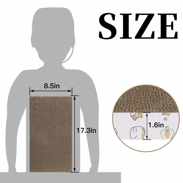4 Pack Cat Scratch Pad with Box, Cardboard Cat Scratcher for Indoor Cats