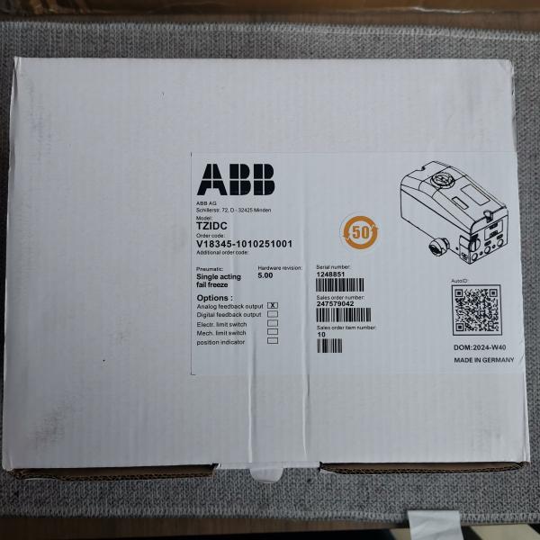 ABB Industrial Automation Control Positioner V18345-1010251001 0-10 Bar Pressure Range 4-20mA Output Signal for Industrial
