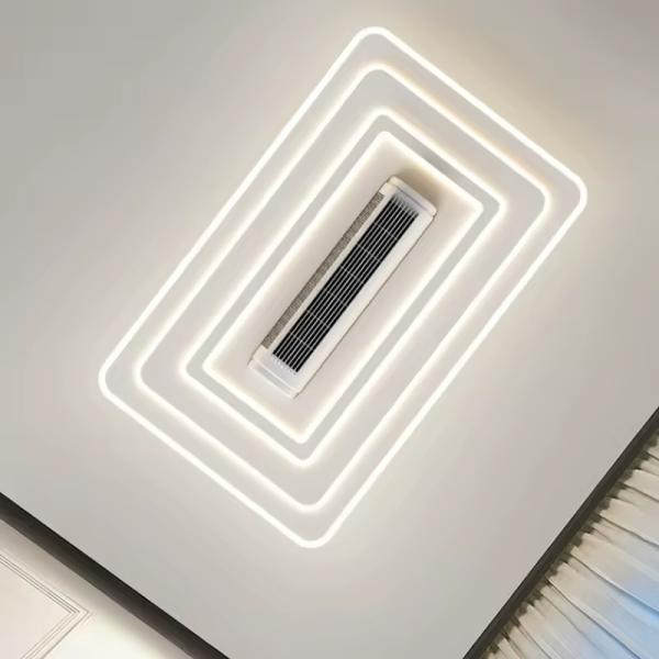 Mayorista   Iluminación LED moderna sin aspas, cuerpo de hierro, aire acondicionado para sala de estar y dormitorio, motor de CA de alta silencio, interruptor de control remoto
