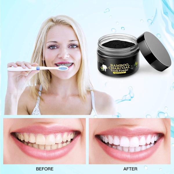 Зубы металлической пластинкы удаления забеливая набор отбеливания, бамбуковые зубы угля забеливая порошок