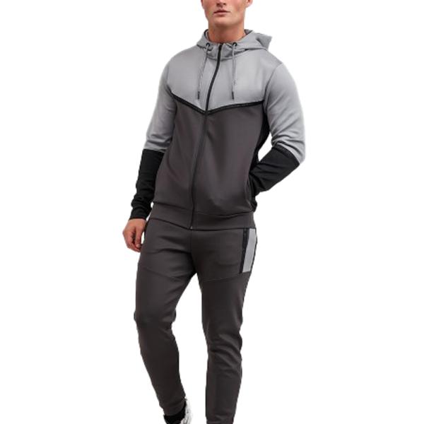 Customized Logo Polyester Long Sleeve Full Zipper Design Hoodie Men Sportswear with Pocket