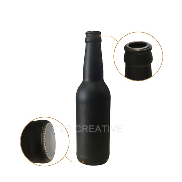 Glass Beer Bottles 330ml Amber Flint Crown Cap Craft Brew Container 293g CY-307