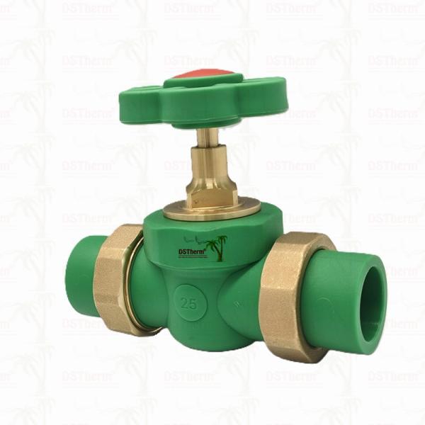 PPR Double Union Ball Valve Exposed Installation Corrosion-Resistant Customized Size