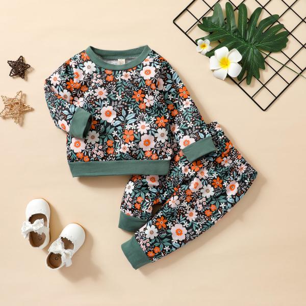 Children'S Outfit Sets Children'S Sweater Set Girls Printed Cotton Sets