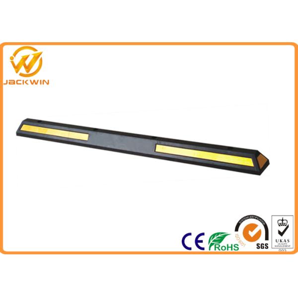 Durable Parking Lots 6 Feet 1830mm Length Reflective Rubber Car Wheel Stopper 15kgs