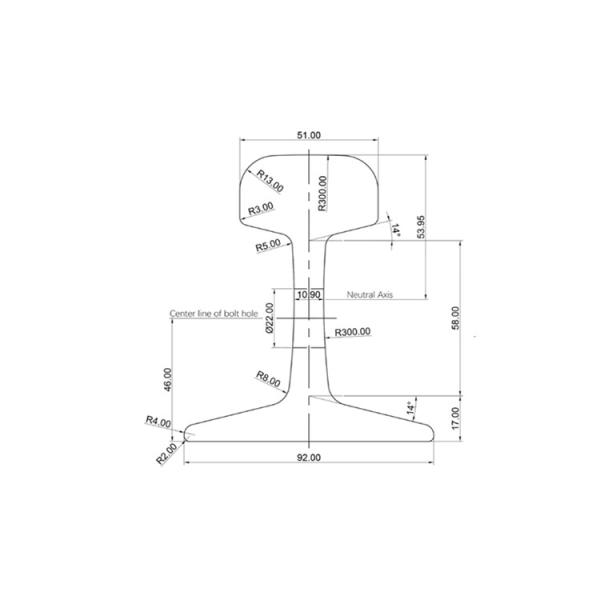 Carril de acero ligero material estándar Q235 24KG del GB