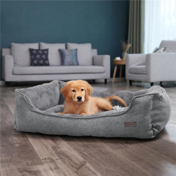 Brown Large Dog Cushion PGW12GG Model Number Cotton Filling With Removable Cover