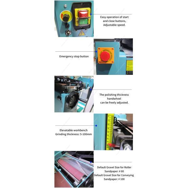 PS460A Woodworking Tools Variable Speed Drum Sander 1120x450mm Conveyor Sandpaper Size