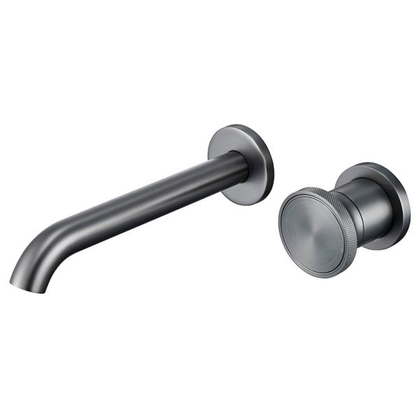 Embedded Wall Basin Brushed Aluminum Faucets Contemporary Kitchen Taps Copper