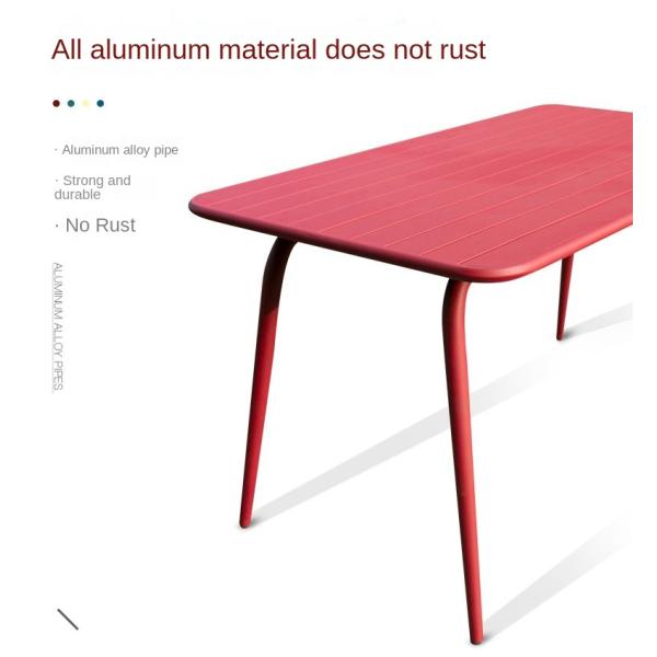 UV Resistant Customized Color Outdoor Dining Table And Chairs Set With Aluminium Garden Furniture