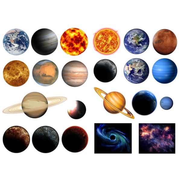 OEM Rocket Moon Planet Kiss Cut Stickers Astronaut Car Decal
