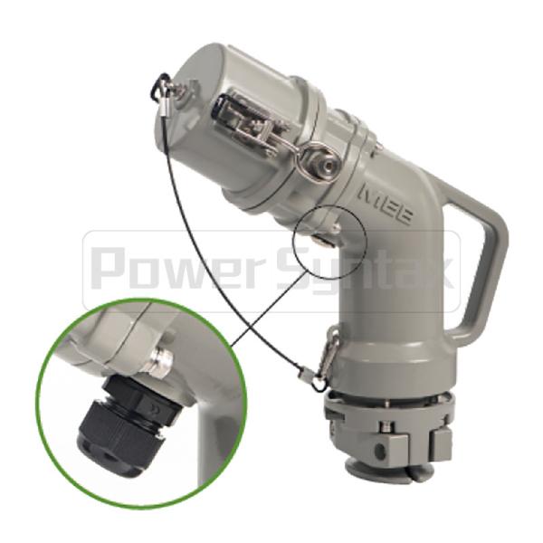 PowerSyntax Shore Power High Current Industrial Male Plug Angled Type 4P 250A 400V IP67 Part No. MB250A-AP-B
