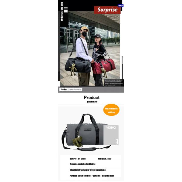 45L Lightweight Gym Duffle Bag Sport Gym Bag With Shoe And Wet Compartment