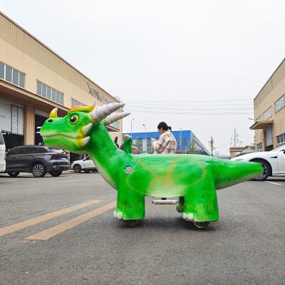 Paseo de dinosaurio eléctrico grande para niños con control remoto, carga de 100 kg