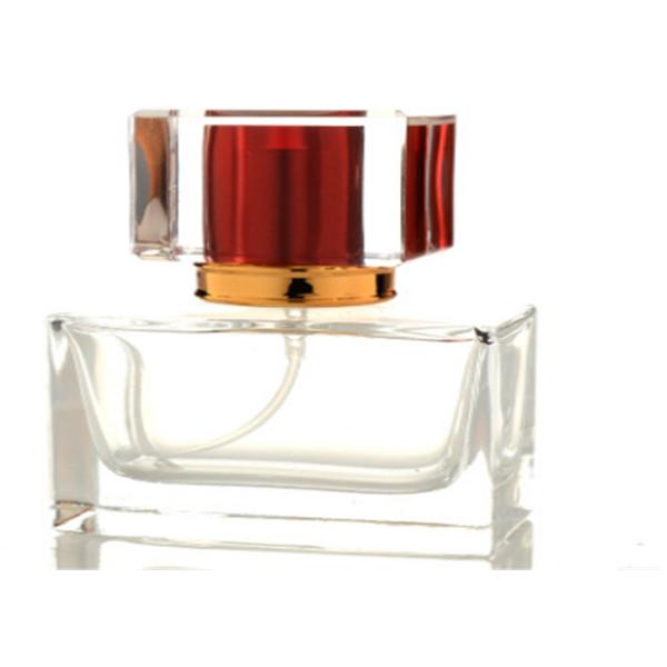 30ml Square Clear Mini Glass Perfume Bottles With Pump Spray , Long Life