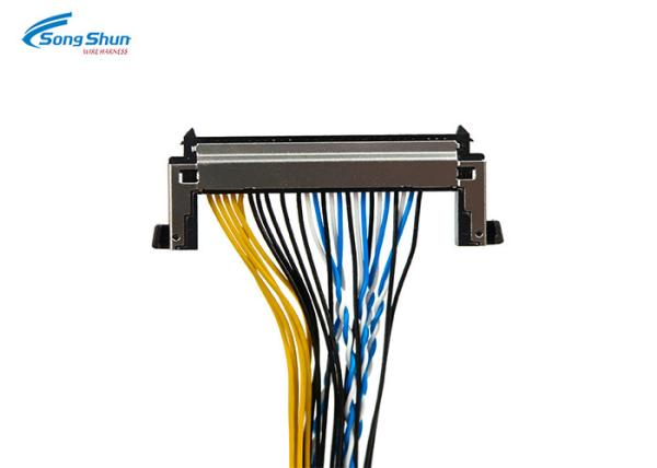 LCD Display LVDS Cable Assembly Flat Television Set Customized Length 28AWG