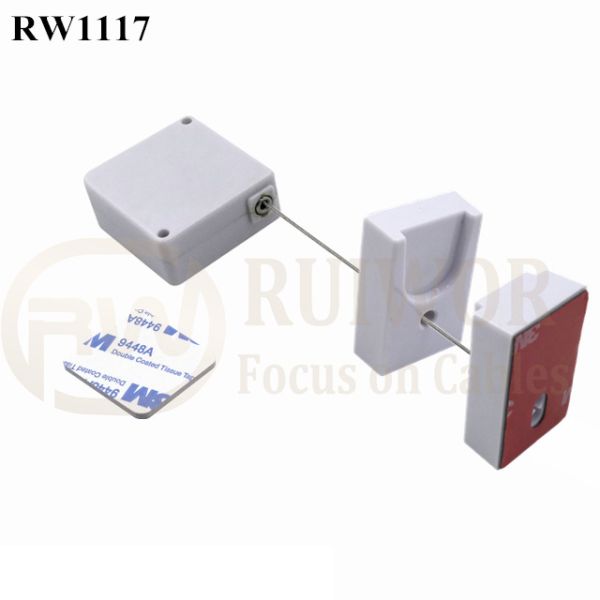 RW1117 Square Retail Security Tether Plus Magnetic Clasps Cable Holder For Cell Phone Anti Theft Retail Display