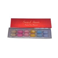 Macaron de luxe de 12 PCs empaquetant la boîte rouge de papier d'emballage avec l'intérieur en plastique