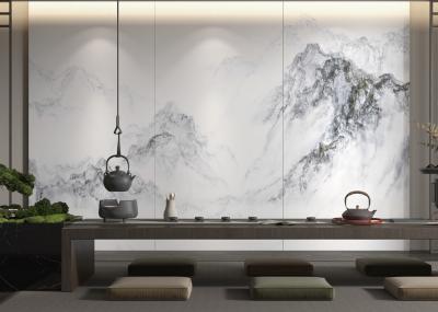 Pedra aglomerada branca de quartzo de Carrara para a decoração da parede do fundo