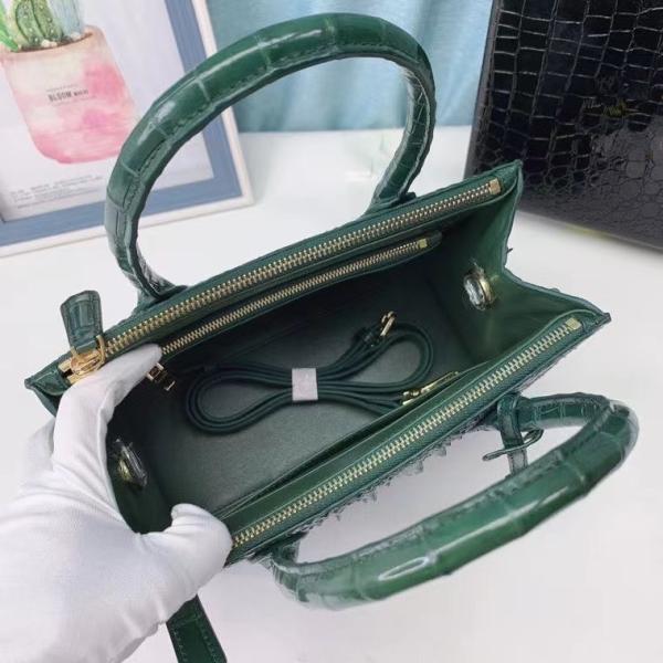 Genuine Alligator Skin Women Small Totes Tag Purse Shoulder Bag Authentic Real Crocodile Leather Lady Top-handle Handbag