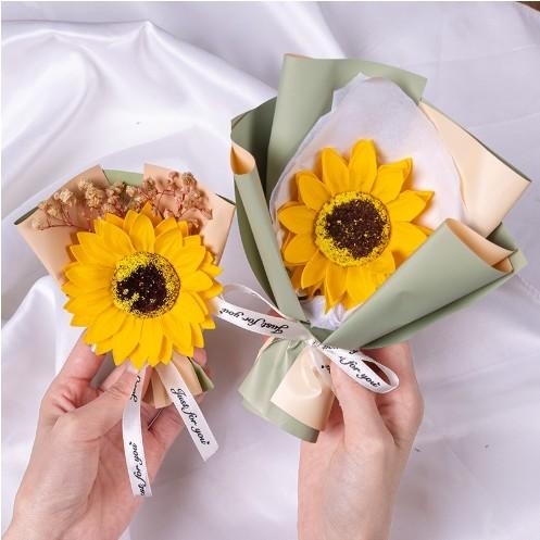 New Mini Bouquet Sunflower Carnation Rose Soap Flower Bouquet for Mother's Day Graduation Season
