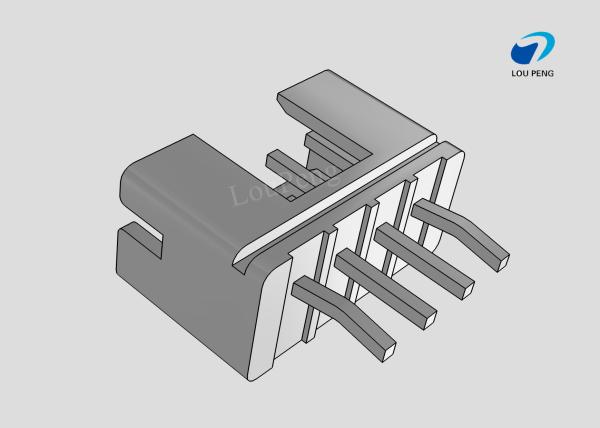 PCB Mount Header, vertical, Wire-to-Board, 4 Position, 2.54mm Pitch, Tin, Natural Housing Color, Shrouded / Solid