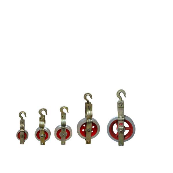 Transmission Line Stringing Tools Single Sheave Stringing Pulley Block With Nylon Wheel