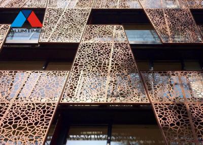 Fluorocarbon Spraying Perforated Aluminium Facade Panel Cnc Carving Laser Cut