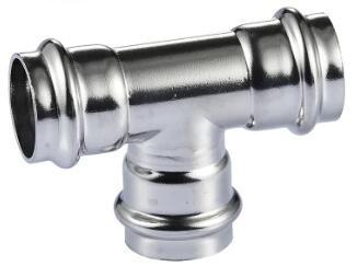 304 Plumbling Stainless Steel Press Fittings Equal Tee For Water Supply