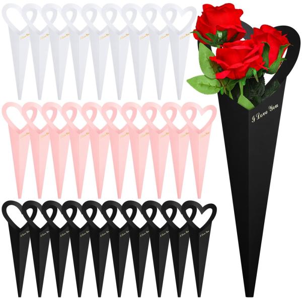 Bouquet de cœur sur mesure fait à la main Aménagement floral Emballage Boîte en papier kraft Sac pour fleur