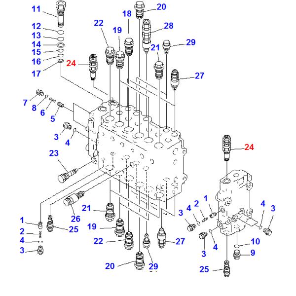 Válvula de seguridad de Relief Valve 723-40-51100 del excavador de KOMATSU PC200-6