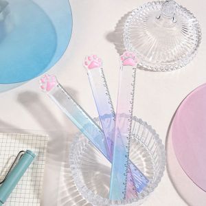 Règle Twingo Griffe de Chat Étudiant Papeterie Créative Règle en Plastique Couleur Dégradée