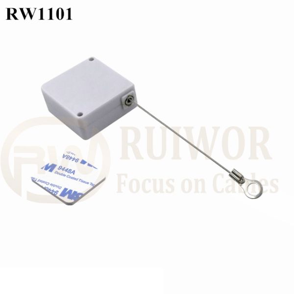 RW1101 Square Retail Security Tether With Ring Terminal Inner Hole 3mm 4mm 5mm For Option
