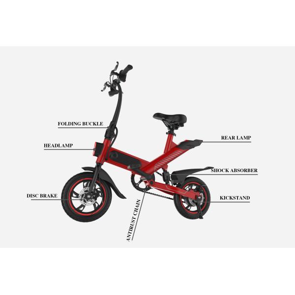 Portable Tourist Electric City Folding Bike 350W Engine Power Front / Rear Dual Brakes