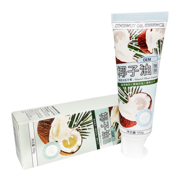 Factory's Mint Flavor Organic Coconut Oil Toothpaste Deep Cleans Gums Fresh Breath Whitening Customizable Private Label ODM OEM