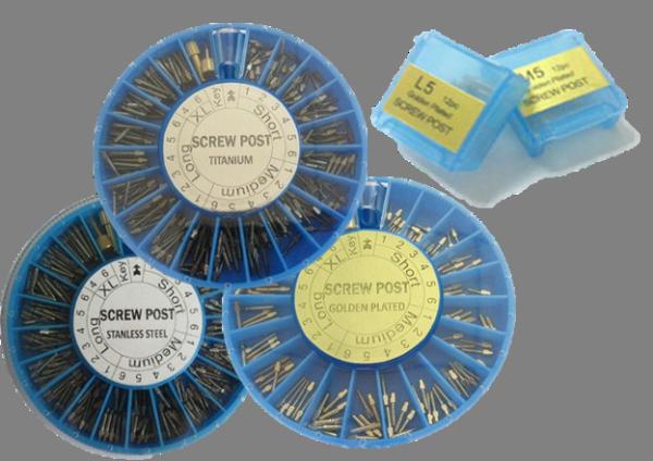Cargo dental chapeado dourado do parafuso para a terapia dental/tratamento dental