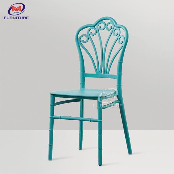 Modern Backrest Chiavari Style Event Plastic Chair Peacock Flower Pattern
