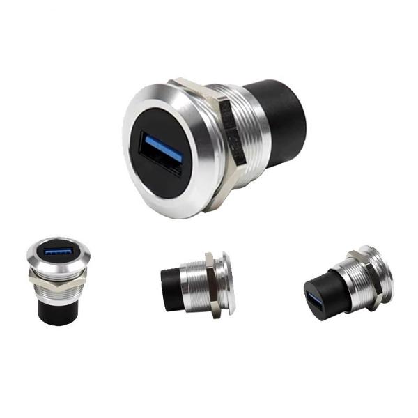 Watertight Panel Mount Connector IP67 Push Locking Industrial Electronics Accessories