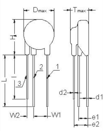 Três varistor do óxido de metal TMOV de Pin Thermally Protected Zinc Varistor do terminal 3 com interrupção térmica