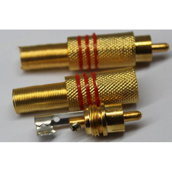 24k Gold Plating RCA Cable Connectors , RCA Male Plug Connector VK10145