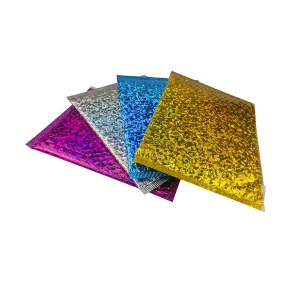 Waterproof Poly Holographic Bubble Mailers Bags Self Adhesive For Express Shipping
