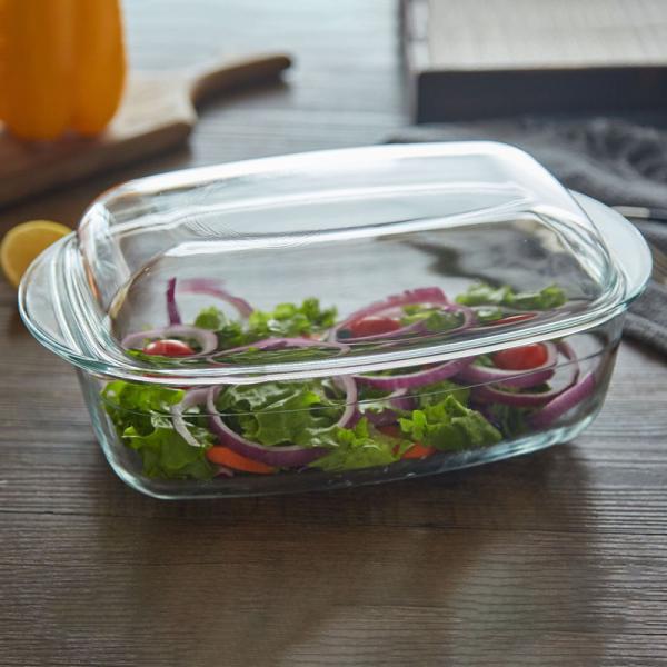 4L 4.5L 6.5L Glass Baking Dish Heat Resistant Glass Pizza Pan