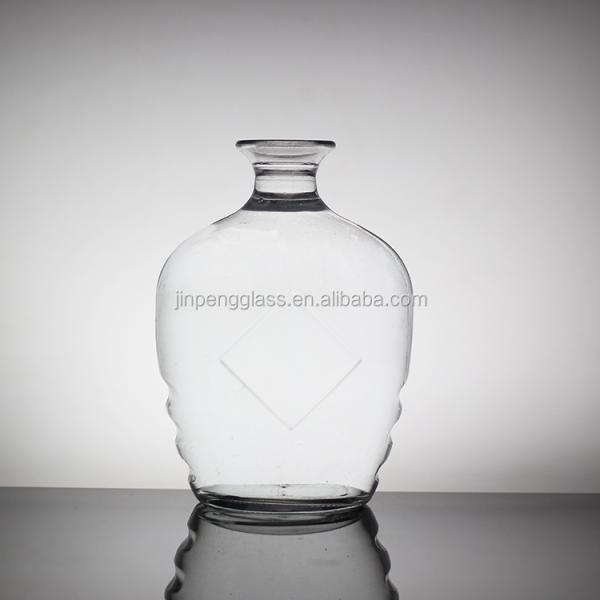 Logo Printed Glass Bottle Vodka Whisky with Screw Top and Grenade Shape