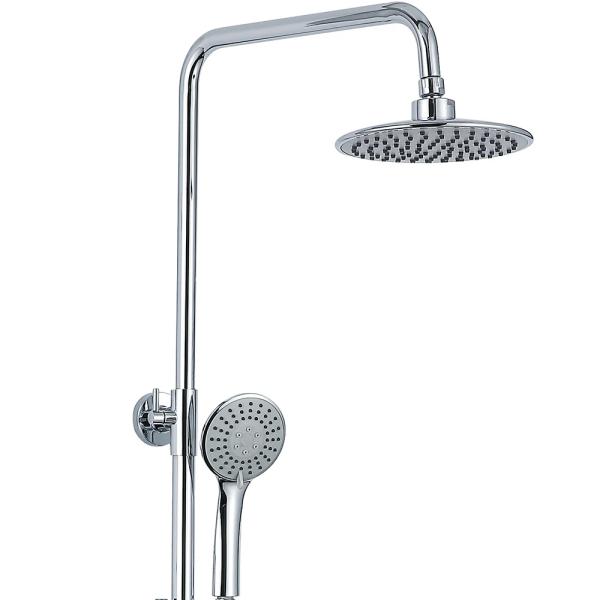 Chrome Surface Finishing Modern Brass Round Pipe Rain Shower Head Bathroom Shower Set