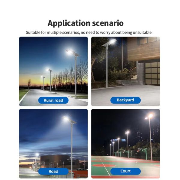 LED Solar Street Light With UV Resistant PC Lens for Campus Bike Lanes