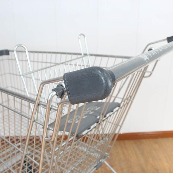 215L Australian Style General Purpose Assorted Supermarket Shopping Trolley Grey Plastic Pu Wheels