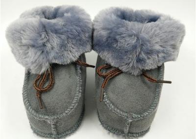 Natural Super Soft Fur Double Face Australian Baby Sheepskin Boots Grey / Pink