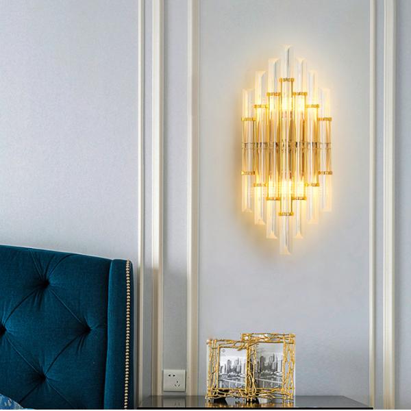 Облегченная лампа 50cm приведенная стены Кристл металла высоты диаметра 23cm