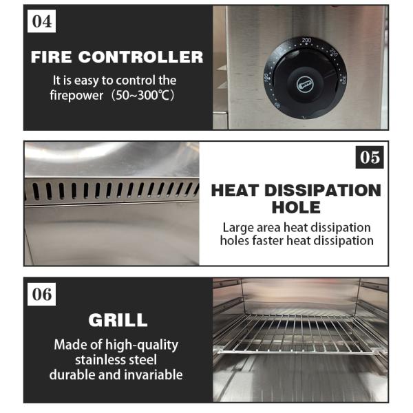 Источник питания Электричество Коммерческая куриная печь с инфракрасным саламандровым грилем