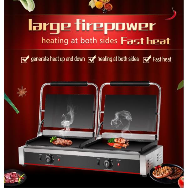 Полная плоская 2 в 1 двойная тарелка Panini Sandwich Press электрический контактный гриль для коммерческих